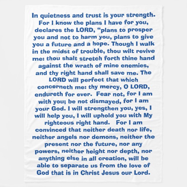 Promises God Bible Verses Comforter Fleece Blanket (Front)