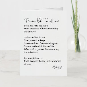 Promises of the heart love poem foil greeting card
