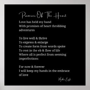 Promises of the heart love poem poster wall art
