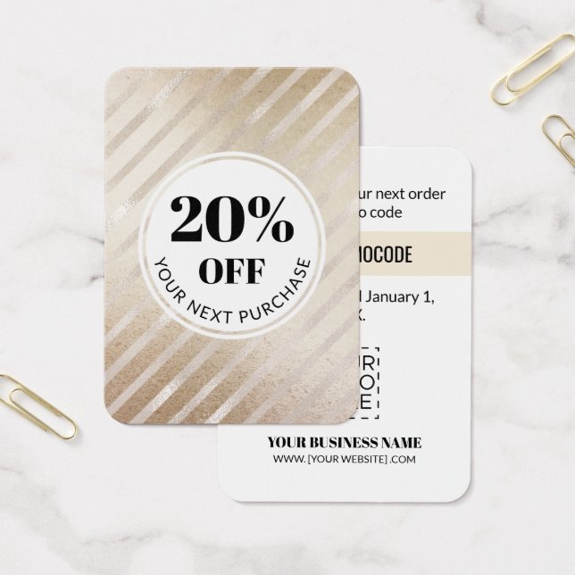 Promo Code Gold Stripes Discount Cards (Office)