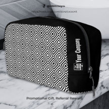 Promo Company Logo Name Black & White Tile Pattern