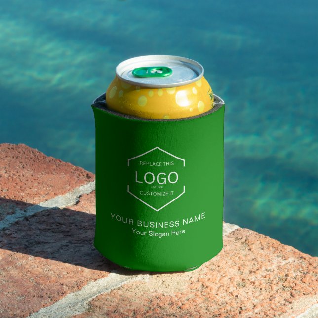 Promo Marketing Business Logo QR Code Green Can Cooler (In Situ Pool)
