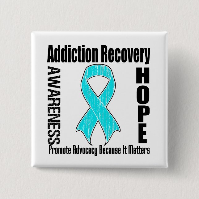 Promote Addiction Recovery Because It Matters 15 Cm Square Badge (Front)
