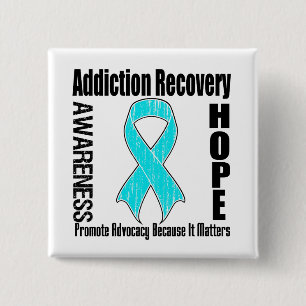 Promote Addiction Recovery Because It Matters 15 Cm Square Badge