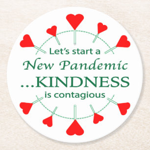 Promote Kindness Round Paper Coaster