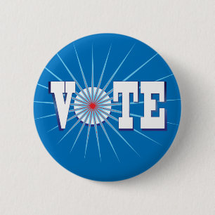 Promote Voting with this VOTE Blue 6 Cm Round Badge