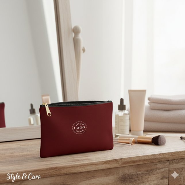 Promote Your Brand Maroon Small Custom Accessory Pouch (Promote Your Brand Maroon Small Custom Accessory Pouch)