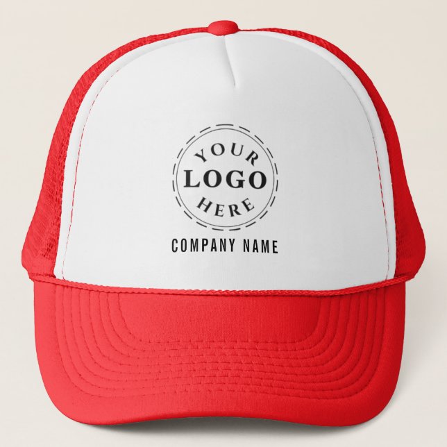 Promote Your Brand with Personalised White and Red Trucker Hat (Front)