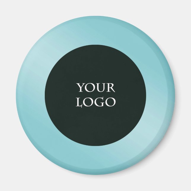 Promote Your Own Business Logo, Blue Metallic Magnet (Front)