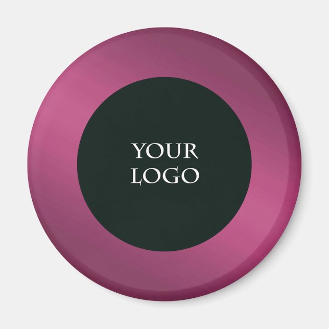 Promote Your Own Business Logo, Burgundy Metallic Magnet (Front)
