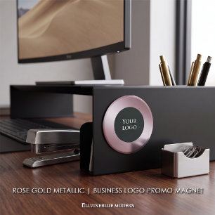 Promote Your Own Business Logo, Rose Gold Magnet