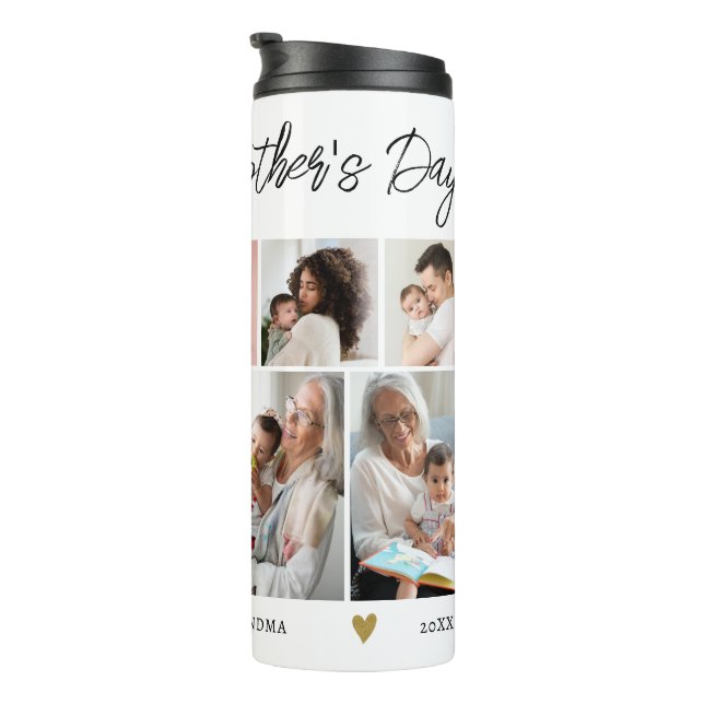 Promoted As Grandma Custom 9 Photo Collage Thermal Tumbler (Rotated Right)
