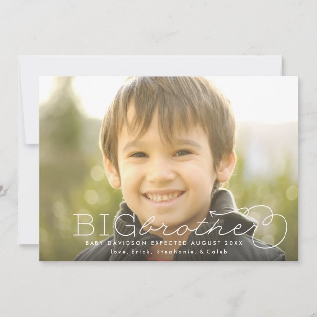 Promoted Big Brother Photo Pregnancy Announcement (Front)