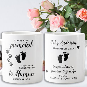 Promoted Dog Grandparents Pregnancy Announcement Large Coffee Mug