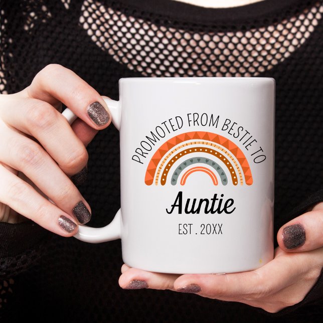 Promoted From Bestie To Auntie Est 2024 New Auntie Mug (Creator Uploaded)