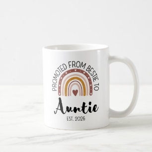 Promoted from Bestie to Auntie Est 2026 Aunt Coffee Mug