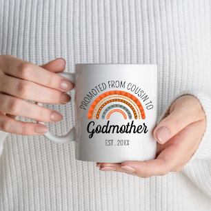Promoted From Cousin To Godmother Est 2024 Coffee Mug