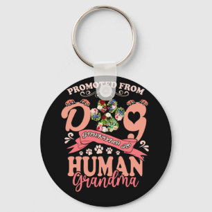 Promoted From Dog Grandma To Human Grandma Paw Key Ring