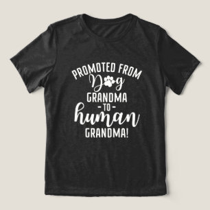 Promoted from Dog Grandma to Human Grandma Tri-Blend Shirt