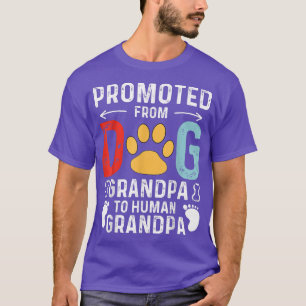 Promoted From Dog Grandpa To Human Grandpa Vintage T-Shirt