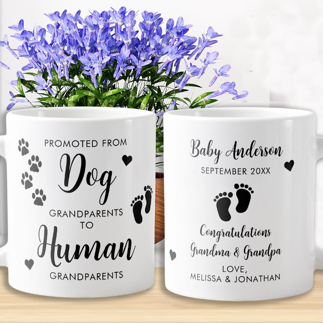 Promoted From Dog Grandparents Pregnancy Reveal Large Coffee Mug (Creator Uploaded)
