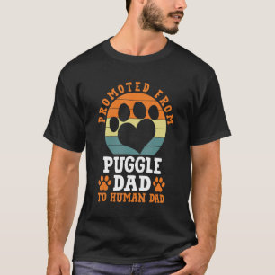 Promoted from Puggle Dad Funny Pug Beagle Mix Humo T-Shirt