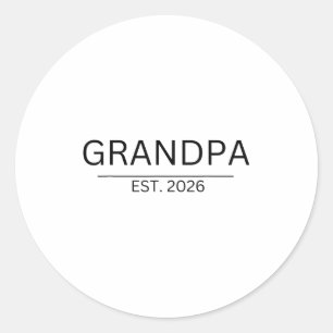 Promoted Grampa New Baby Grandpa Classic Round Sticker