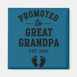 Promoted Great Grandpa Est 2026 Graphic Art Magnet