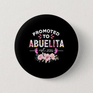 Promoted To Abuelita Est 2026 New Spanish Grandma  6 Cm Round Badge