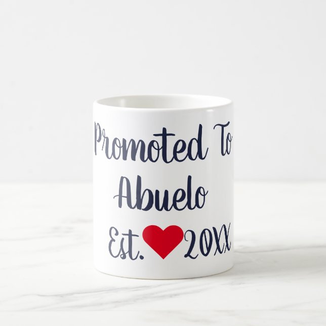 Promoted To Abuelo Navy & Red Mug (Center)