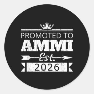 Promoted to Ammi Est 2026 New Uncle Reveal Vintage Classic Round Sticker