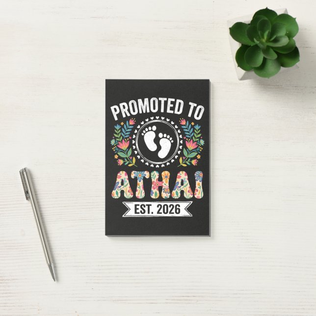 Promoted to Athai 2026 First Time Aunt Post-it Notes (Office)