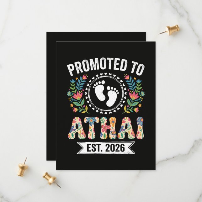 Promoted to Athai 2026 First Time Aunt Save The Date (Front/Back In Situ)