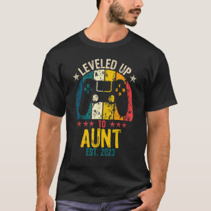 Promoted To Aunt 2023 Levelled Up Pregnancy Reveal T-Shirt