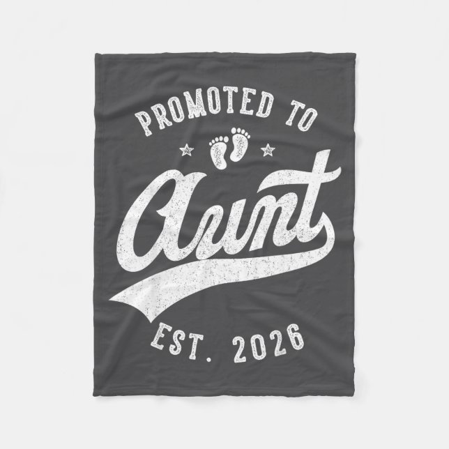 Promoted To Aunt 2026 Baby Announcement Family Mat Fleece Blanket (Front)