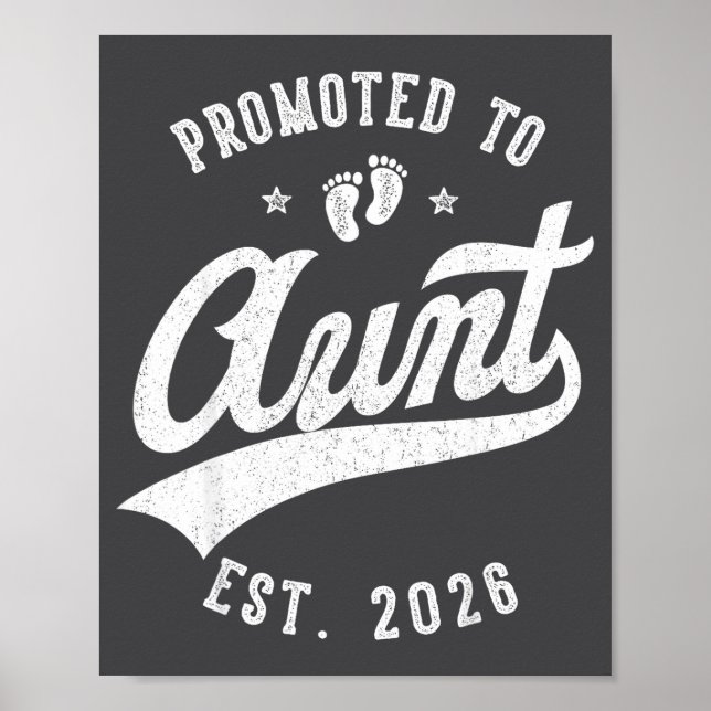 Promoted To Aunt 2026 Baby Announcement Family Mat Poster (Front)