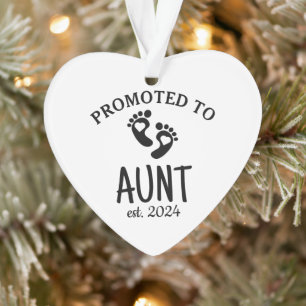 Promoted to Aunt / Birth announcement Chic heart Ornament