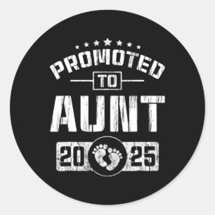 Promoted To Aunt Est. 2025 Funny Soon To Be Aunt Classic Round Sticker