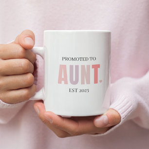 Promoted to Aunt EST 2025 Mug   New Aunt Gift 