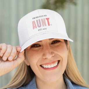 Promoted to Aunt EST 2025    New Aunt Gift Trucker Hat