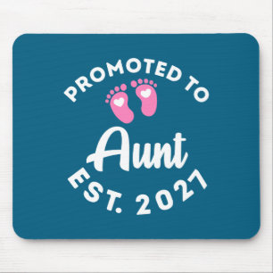 Promoted to aunt est. 2027 baby announcement for mouse pad