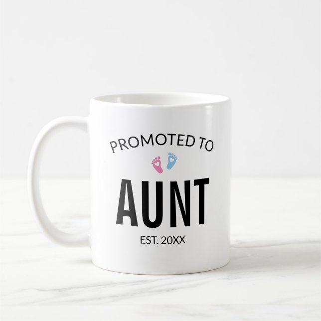 Promoted to Aunt Pregnancy Announcement Coffee Mug (Left)