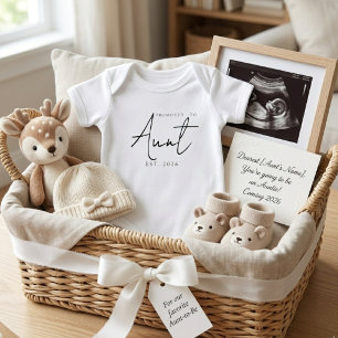 Promoted To Aunt Sweet EST Year Announcement Baby Bodysuit