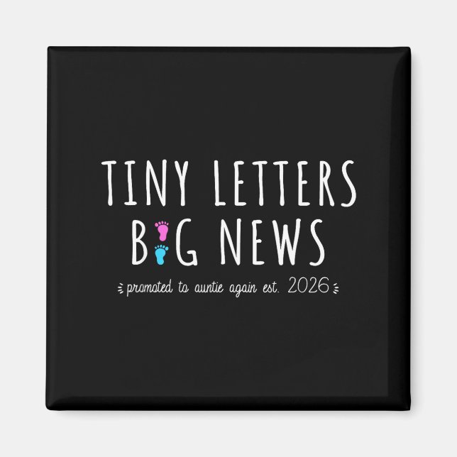 Promoted To Auntie Again 2026-2nd Baby Announcemen Magnet (Front)