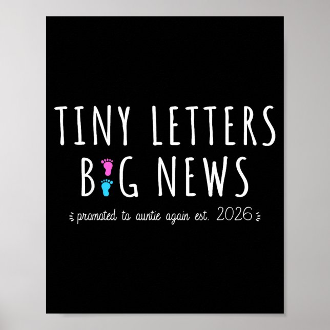 Promoted To Auntie Again 2026-2nd Baby Announcemen Poster (Front)