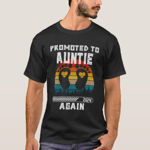 Promoted To Auntie Again Est2024 Vintage Pregnancy T-Shirt