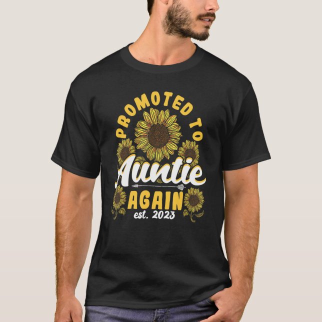 Promoted To Auntie Aunt 2023 Again 3 T-Shirt (Front)