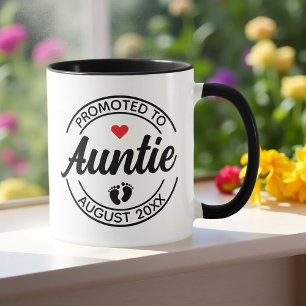 Promoted to Auntie Custom Pregnancy Announcement Mug
