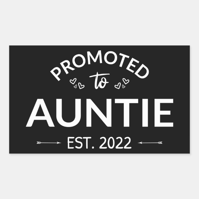 Promoted To Auntie Est. 2022 II Rectangular Sticker (Front)