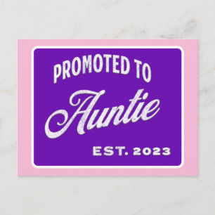Promoted To Auntie Est. 2023 For New Aunt Holiday Postcard